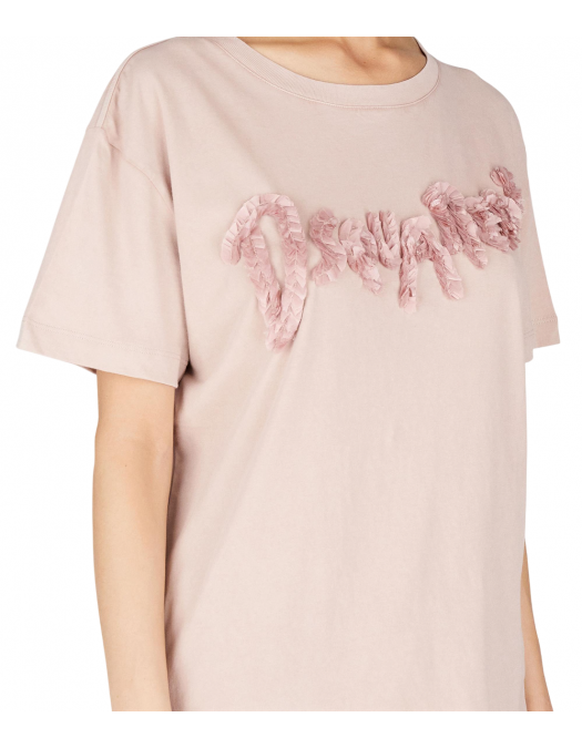 Tricou DSQUARED2, Textured Logo, Powder Pink - S72GD0580S21600235 Tricou DSQUARED2, Textured Logo, Powder Pink - S72GD0580S21600235