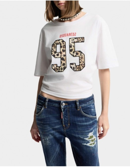 Tricou DSQUARED2, Wild2 Cropped Breezy Fit T-Shirt - S72GD0619D20020100