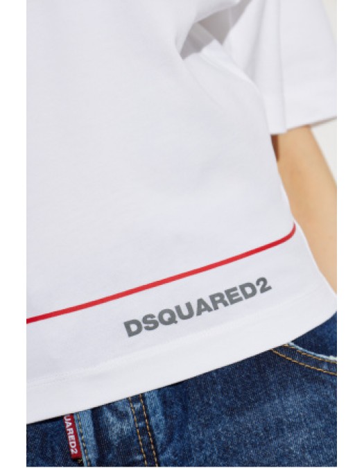 Tricou DSQUARED2, WHITE T-shirt with logo - S72GD0620D20106100