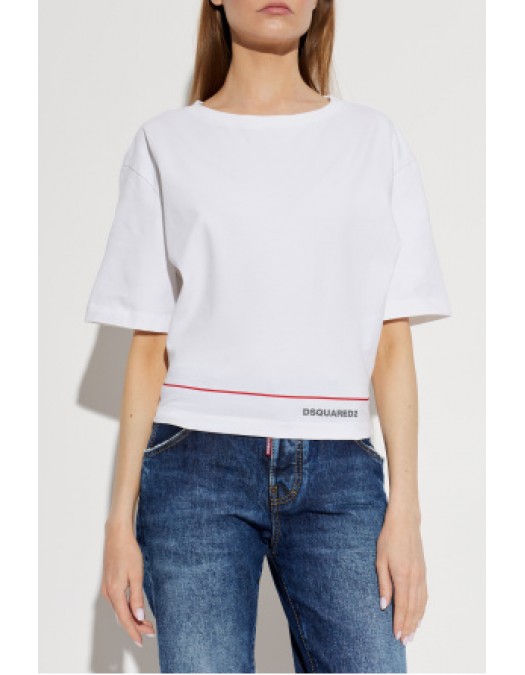 Tricou DSQUARED2, WHITE T-shirt with logo - S72GD0620D20106100
