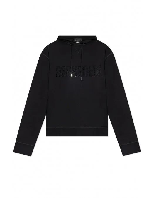 Hanorac DSQUARED2, Shiny Logo Insert, Black - S72GU0463S25516900 Hanorac DSQUARED2, Shiny Logo Insert, Black - S72GU0463S25516900