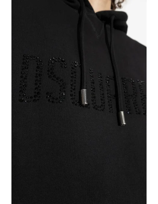 Hanorac DSQUARED2, Shiny Logo Insert, Black - S72GU0463S25516900 Hanorac DSQUARED2, Shiny Logo Insert, Black - S72GU0463S25516900