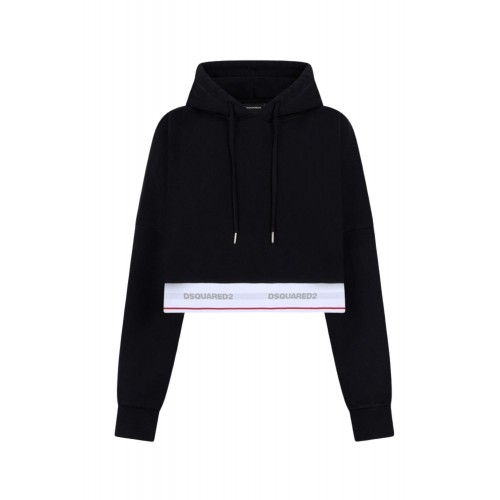 Hanorac DSQUARED2, Tape Elastic Onion Cropped Hoodie