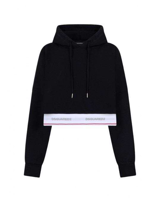 Hanorac DSQUARED2, Tape Elastic Onion Cropped Hoodie - S72GU0522D25028900