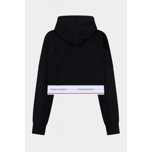 Hanorac DSQUARED2, Tape Elastic Onion Cropped Hoodie