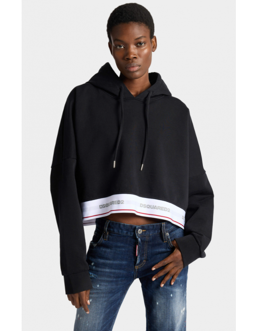 Hanorac DSQUARED2, Tape Elastic Onion Cropped Hoodie - S72GU0522D25028900