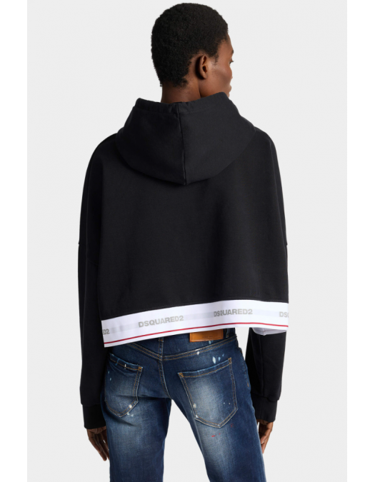Hanorac DSQUARED2, Tape Elastic Onion Cropped Hoodie - S72GU0522D25028900