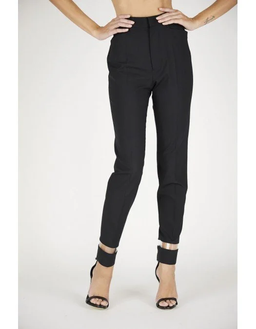 Pantaloni Dsquared2, Insertie incolora, Negru - S72KA1078S40320900 Pantaloni Dsquared2, Insertie incolora, Negru - S72KA1078S40320900