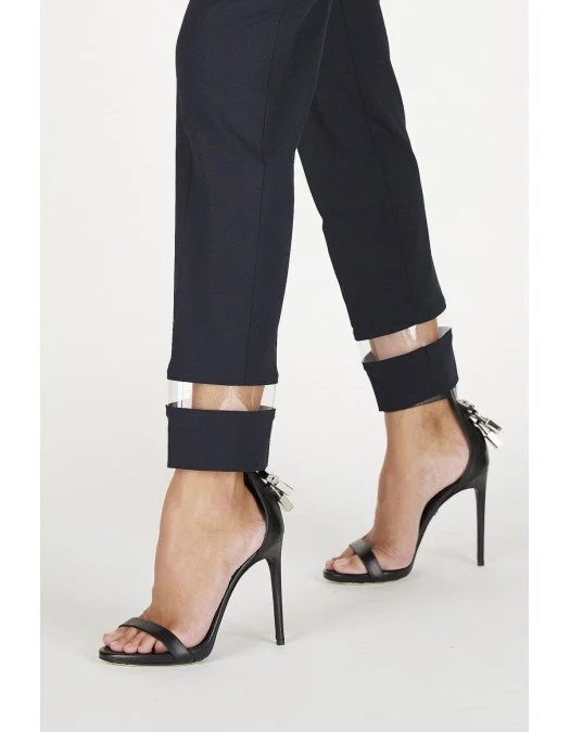 Pantaloni Dsquared2, Insertie incolora, Negru - S72KA1078S40320900 Pantaloni Dsquared2, Insertie incolora, Negru - S72KA1078S40320900