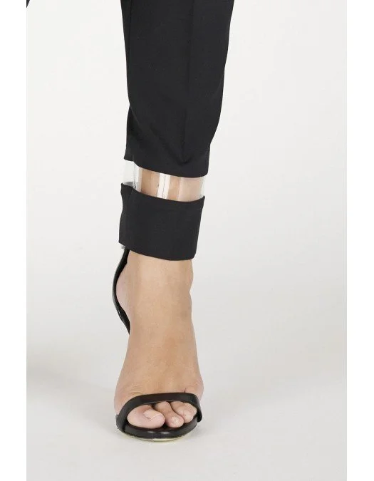 Pantaloni Dsquared2, Insertie incolora, Negru - S72KA1078S40320900 Pantaloni Dsquared2, Insertie incolora, Negru - S72KA1078S40320900