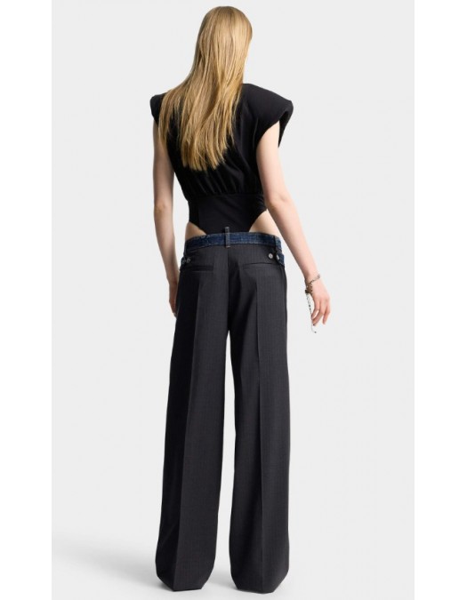 Pantaloni DSQUARED2, Dark Rebel Rider Wash Hybrid Denim Tailor Loose Pant - S72KA1341S35739001F