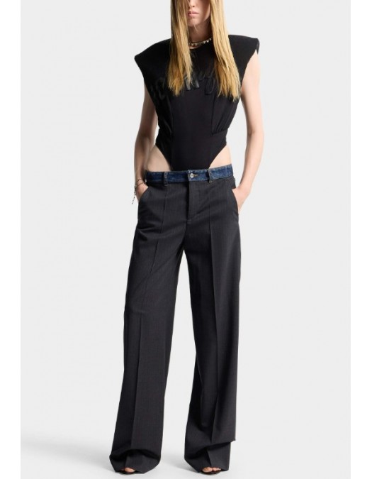 Pantaloni DSQUARED2, Dark Rebel Rider Wash Hybrid Denim Tailor Loose Pant - S72KA1341S35739001F