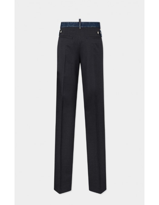 Pantaloni DSQUARED2, Dark Rebel Rider Wash Hybrid Denim Tailor Loose Pant - S72KA1341S35739001F