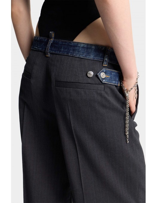 Pantaloni DSQUARED2, Dark Rebel Rider Wash Hybrid Denim Tailor Loose Pant - S72KA1341S35739001F