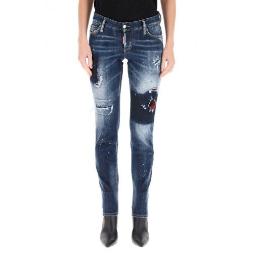 BLUGI DSQUARED2, Croiala Jennifer Jeans, Albastru