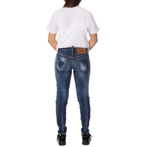 BLUGI DSQUARED2, Medium Waist, Classic, Albastru