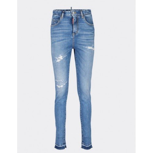 Blugi  DSQUARED2, High Waist Twiggy, Albastru