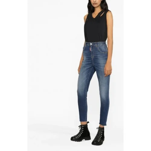 Blugi DSQUARED2, Light Blue, High Waist Twiggy