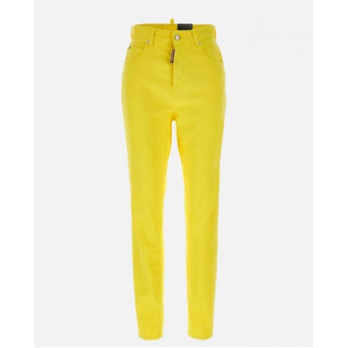 Jeans DSQUARED2, Light Blue, High Waist Twiggy, Yellow