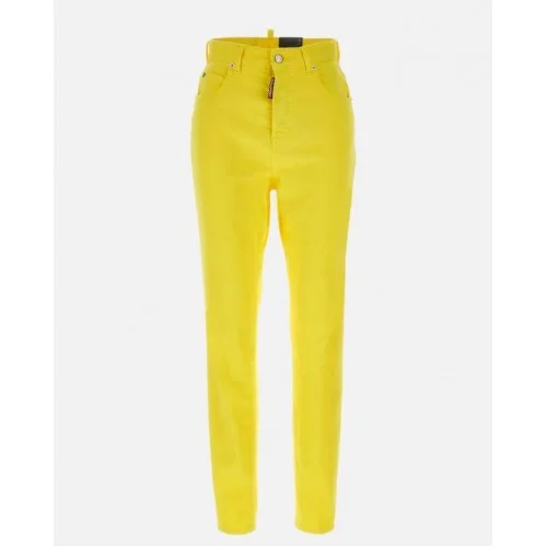 Jeans DSQUARED2, Light Blue, High Waist Twiggy, Yellow