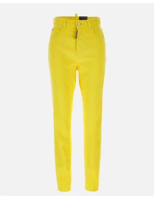 Jeans DSQUARED2, Light Blue, High Waist Twiggy, Yellow - S72LB0582S30806172 Jeans DSQUARED2, Light Blue, High Waist Twiggy, Yellow - S72LB0582S30806172