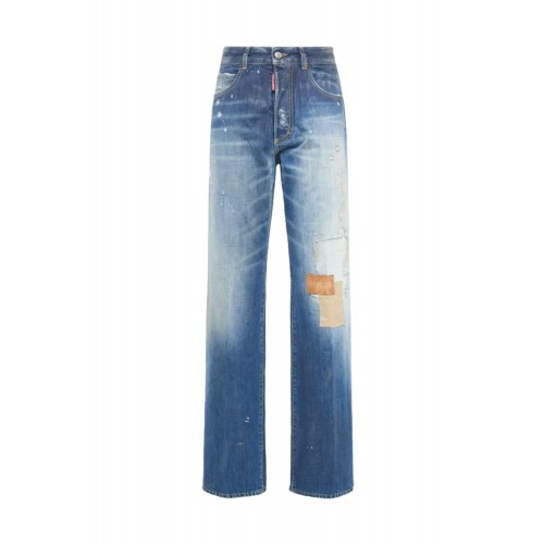 Jeans DSQUARED2, Medium Sand Wash San Diego, Albastru Jeans DSQUARED2, Medium Sand Wash San Diego, Albastru