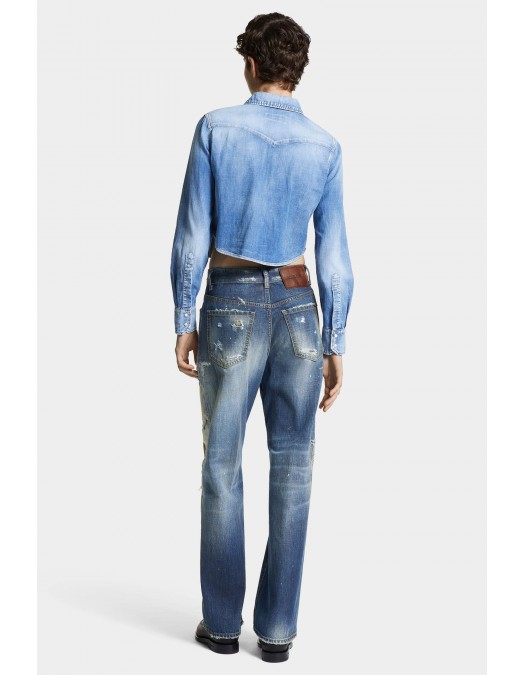 Jeans DSQUARED2, Medium Sand Wash San Diego, Albastru - S72LB0904D30011470 Jeans DSQUARED2, Medium Sand Wash San Diego, Albastru - S72LB0904D30011470