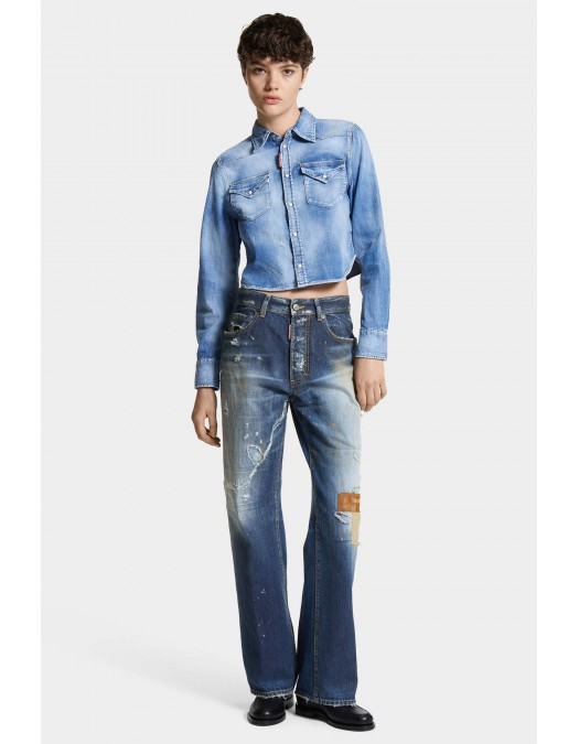 Jeans DSQUARED2, Medium Sand Wash San Diego, Albastru - S72LB0904D30011470 Jeans DSQUARED2, Medium Sand Wash San Diego, Albastru - S72LB0904D30011470
