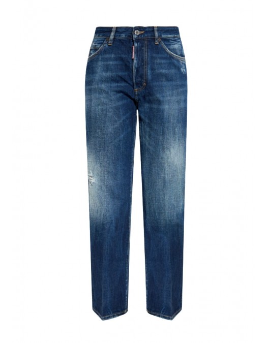 Jeans DSQUARED2, Navy blue Boston jeans, Logo insert - S72LB0913D30011470 Jeans DSQUARED2, Navy blue Boston jeans, Logo insert - S72LB0913D30011470