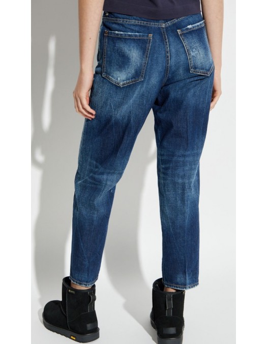 Jeans DSQUARED2, Navy blue Boston jeans, Logo insert - S72LB0913D30011470 Jeans DSQUARED2, Navy blue Boston jeans, Logo insert - S72LB0913D30011470