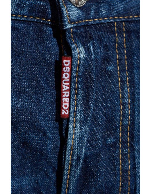 Jeans DSQUARED2, Navy blue Boston jeans, Logo insert - S72LB0913D30011470 Jeans DSQUARED2, Navy blue Boston jeans, Logo insert - S72LB0913D30011470