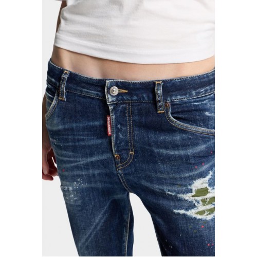 Blugi DSQUARED2, Dark Busted Rebel Teddy Jeans