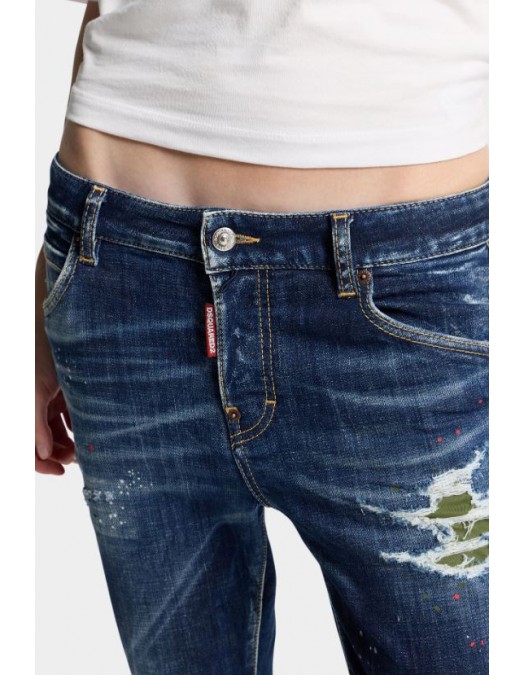 Blugi DSQUARED2, Dark Busted Rebel Teddy Jeans - S72LB0922S30664470