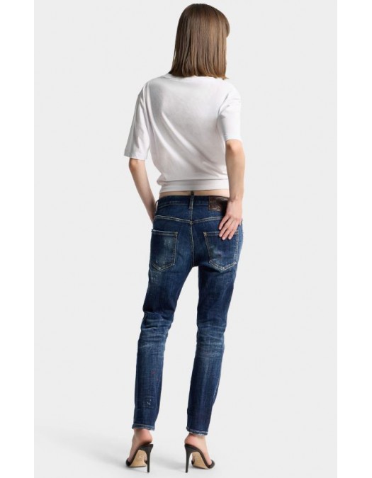 Blugi DSQUARED2, Dark Busted Rebel Teddy Jeans - S72LB0922S30664470