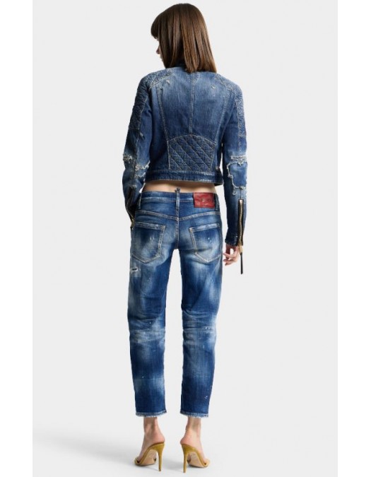 Blugi DSQUARED2, Medium Wash Jenna Jeans, Bleumarin - S72LB0933D30010470