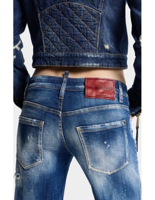 Blugi DSQUARED2, Medium Wash Jenna Jeans, Bleumarin - S72LB0933D30010470