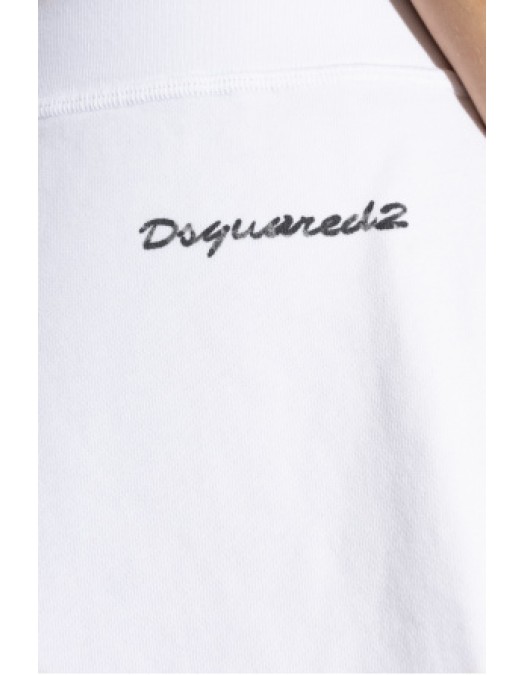 Pantaloni DSQUARED2, Printed Logo, Cotton, White - S72MU0529S25462100XX