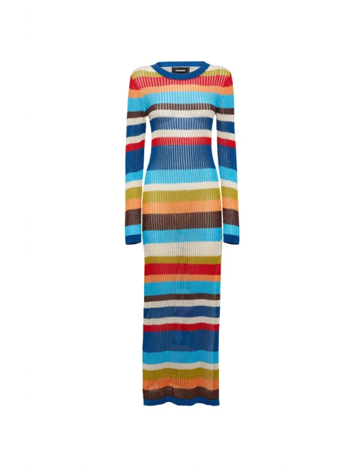 Rochie DSQUARED2, Summer Lovers Knit, Stripes, Multicolor - S73CU0312D13131961 Rochie DSQUARED2, Summer Lovers Knit, Stripes, Multicolor - S73CU0312D13131961