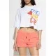 Tricou DSQUARED2, Summer Lovers, Crop Top, Color Logo, White - S73GC0294D20020100 Tricou DSQUARED2, Summer Lovers, Crop Top, Color Logo, White - S73GC0294D20020100
