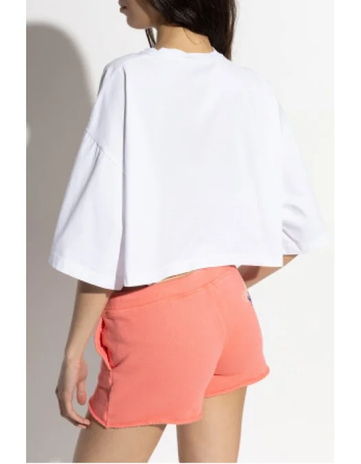 Tricou DSQUARED2, Summer Lovers, Crop Top, Color Logo, White - S73GC0294D20020100 Tricou DSQUARED2, Summer Lovers, Crop Top, Color Logo, White - S73GC0294D20020100