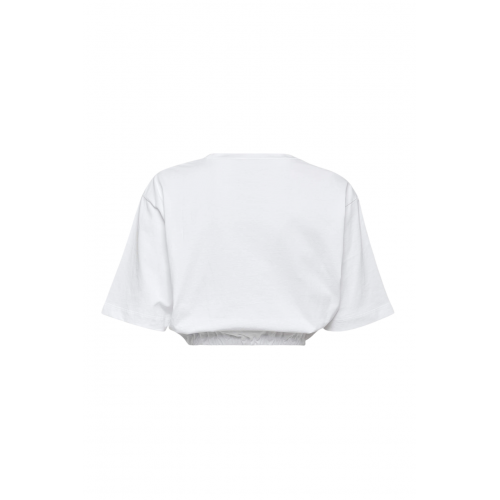 Tricou DSQUARED2, Summer Lovers, Gathered Relax Fit, White Tricou DSQUARED2, Summer Lovers, Gathered Relax Fit, White
