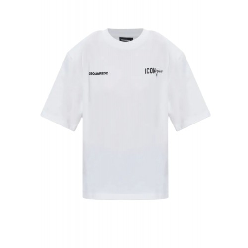 Tricou DSQUARED2, Iconique Loose Fit Tee White