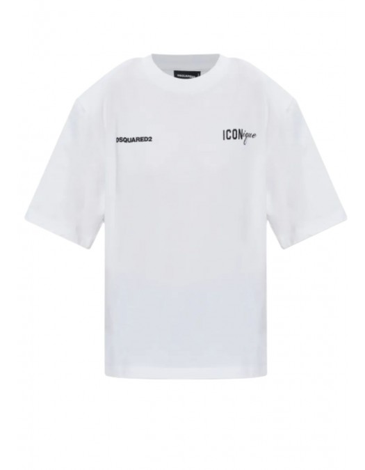 Tricou DSQUARED2, Iconique Loose Fit Tee White - S73GC0300D20033100