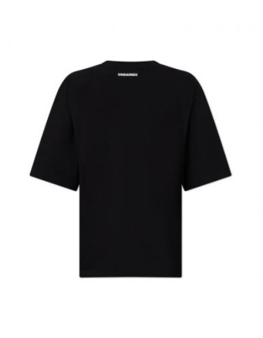 Trricou DSQUARED2, Iconique Loose Fit Tee, Black - S73GC0304D20033900