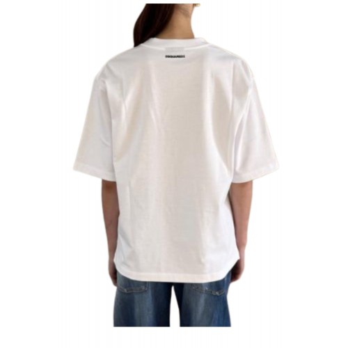 Tricou DSQUARED2, Iconique Loose Fit Tee, White