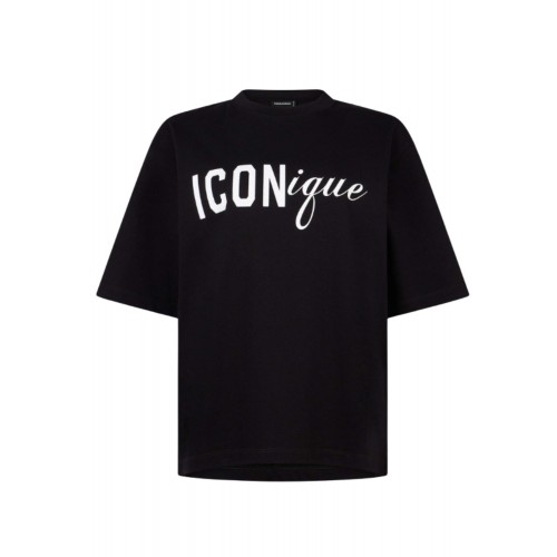 Tricou DSQUARED2, ICONique Loose Fit T-Shirt, Negru