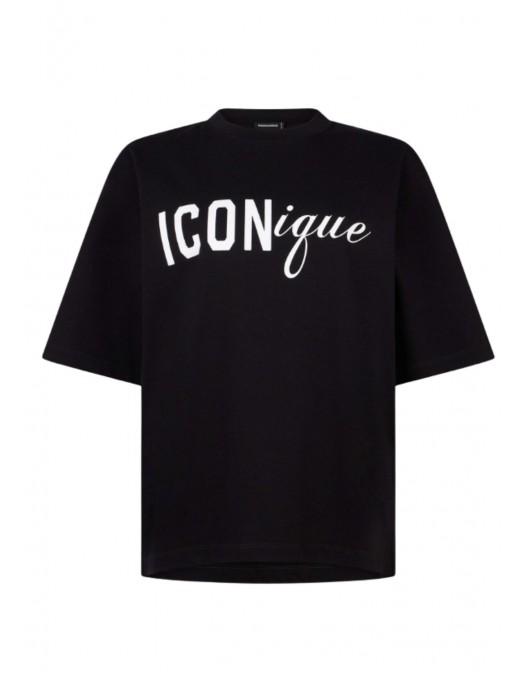 Tricou DSQUARED2, ICONique Loose Fit T-Shirt, Negru - S73GC0308D20033900
