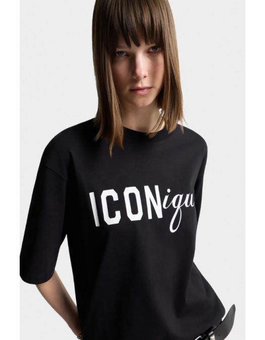 Tricou DSQUARED2, ICONique Loose Fit T-Shirt, Negru - S73GC0308D20033900