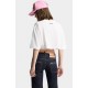 Tricou DSQUARED2, ICONique Cropped Loose Fit T-Shirt, Alb - S73GC0309D20033100