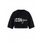 Tricou DSQUARED2, ICONique Cropped Loose Fit T-Shirt, Negru